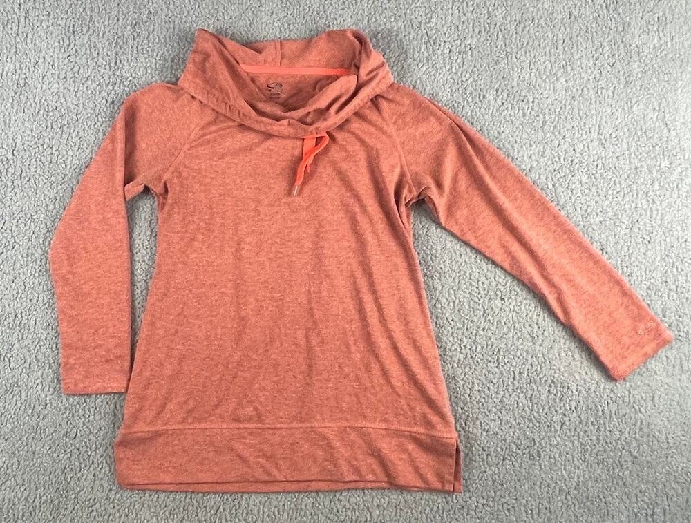 C9 by Champion Women's XS Salmon Drawstring Cowl Neck Long Sleeve Athletic Top